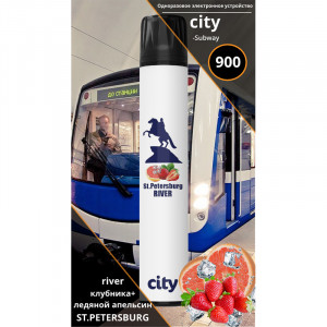 Электронная сигарета CITY 1000Т Subway - Санкт-Петербург (Клубника грейпфрут)