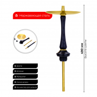 Кальян Union Hookah - Sleek PVD (Черный) 50см (Без колбы)