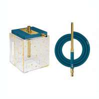 Кальян Hoob - Atom Marine Blue / Gold 21см (Полный комплект)