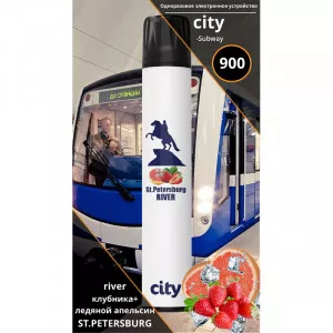 Электронная сигарета CITY 1000Т Subway - Санкт-Петербург (Клубника грейпфрут)