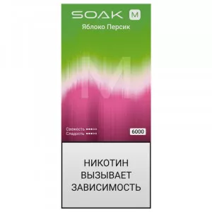 Электронная сигарета SOAK M2 6000T - Apple Peach Bonbon (Яблоко Персик)