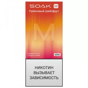 Электронная сигарета SOAK M2 6000T - Ruby Grapefruit (Рубиновый грейпфрут)